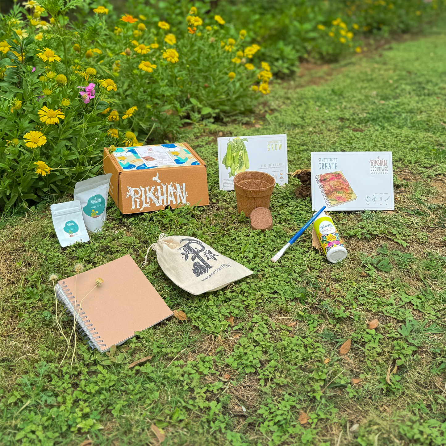 Pilkhan Mini - Botanical Decoupage Sketchbook & Planting